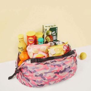 Portable Large Oxford Cloth <b>Folding</b> Shopping Bag Colorful Camouflage Reusable Foldable Grocery Tote Bag - Product Image 3