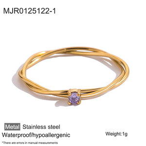 Anillo MICCI, Superventas, Chapado en Oro de 18K, Impermeable, Antideslustre, de Acero Inoxidable, con Diseño de Vid Trenzada y Piedra de la Suerte para Hombre - Product Image 4