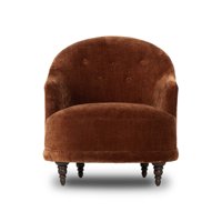 Fauteuil individuel moderne de luxe en velours marron rouille, capitonné, design, pour salon, hall d'hôtel, club, mobilier de salon