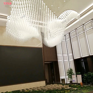 Đèn chùm pha lê LED hiện đại, thiết kế mới, cao, dài, có thể điều chỉnh độ sáng, phù hợp cho khách sạn và phòng khách - Product Image 4