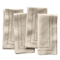 Nappe en lin à pois suisses à bords ouverts de 14 x 19 pouces pour l'hôtellerie, les mariages et les événements familiaux