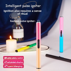 Briquet électronique à impulsion métallique pour bougies d'aromathérapie, rechargeable USB Type-C à charge rapide, pistolet d'allumage moderne pour cuisine - Product Image 5