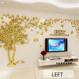 Adesivi Murali 3D a Specchio Acrilico a Forma di <span class=keywords><strong>Albero</strong></span>, Decorazioni Fai-da-Te per Sfondo TV, Poster per Casa, Camera da Letto e Soggiorno - Product Image 2