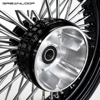 Set Roda Motor Greenloop Premium Custom Fat Spoke 16 18 19 21 23 Inch Chrome Black Rims untuk Modifikasi Cruiser Mewah
