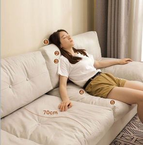 Cloud Fabric <b>Sofa</b> Straight Row Leisure Couch For <b>Small</b> Apartment Living Room <b>Bedroom</b> - Product Image 2