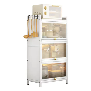 Nouveau <span class=keywords><strong>design</strong></span> de cuisine premium armoire de rangement multifonctionnelle pour <span class=keywords><strong>micro</strong></span>-ondes armoire de rangement pour couverts avec porte - Product Image 2