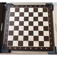 Échiquier en bois d'ébène noir, taille 540x540x15mm, avec tuiles carrées de 58x58mm