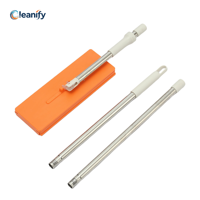 Serpillère plate en gros avec chiffons de nettoyage remplaçables, manche en acier inoxydable 3 sections, plateau 25,5x11cm