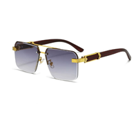 Lunettes de soleil unisexes tendance à monture carrée dégradée, branches ornées de diamants, motif floral, coupe audacieuse haut de gamme, protection UV400
