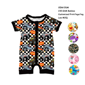 Nouvelle Arrivée Combinaison Courte d'Été Personnalisée pour Bébé en Bambou avec Fermeture Éclair – Pyjama Court Zippy en Bambou - Product Image 1