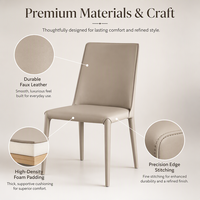 Chaise de salle à manger Parsons beige rembourrée avec assise capitonnée et pieds effilés, chaise d'appoint moderne pour cuisine, maison et restaurant
