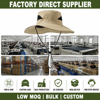 Chapeau Boonie Tactique Kaki 2026 en Gros, Chapeau de Soleil d'Extérieur avec Ventilation en Maille, Sangle Mentonnière Réglable, Logo Personnalisé, OEM, MOQ 500 PIÈCES