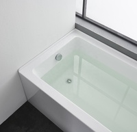 Baignoire à encadrement mural 3 côtés de qualité supérieure, 60x32 pouces, norme nord-américaine, populaire pour les hôtels, baignoires intérieures