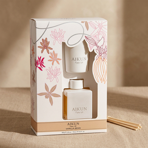 Aikun Vanilla Bean Reed <b>Diffuser</b> Scented Candle Gift Set With Decorative Paper Box Aroma Bottle And Fiber <b>Sticks</b> For Home - Product Image 1