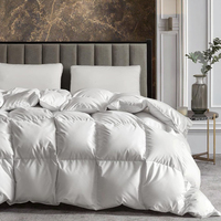 Couette en fibre de duvet d'oie Grand White Goose, taille Queen, chaleur supplémentaire, duvet d'hiver moelleux, insert de couette hypoallergénique, 75% de garnissage en plumes d'oie
