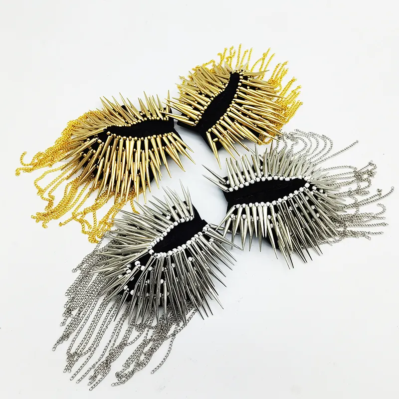 فرقة روك ابوليتات سلسلة معدنية شرابة الخرز بقع زين يدوية الصنع رقعة الكتف لإكسسوارات البدلة