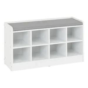 <span class=keywords><strong>Banc</strong></span> à <span class=keywords><strong>chaussures</strong></span> pliable moderne avec coussin, meuble de rangement pour entrée, 8 cubes, mobilier de maison pour l'organisation et le rangement dans l'entrée et le salon - Product Image 6