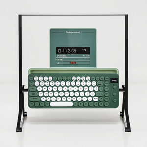 Keyboard kantor nirkabel BT 2.4G, desain membran antarmuka USB Mini dengan pegangan untuk Laptop Desktop gaya kantor - Product Image 6