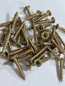 C1022A Zinc Plated Phillips Drive Chipboard <b>Screws</b> <b>Flat</b> Head Carbon Steel Wood Fasteners Furniture Manufacturing Metric - Product Image 1