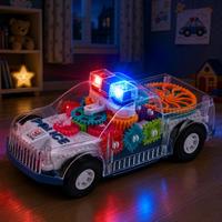 Jouet de voiture de police transparent à succès avec rotation à 360°, son et lumière, éducatif STEM, meilleur cadeau pour enfants