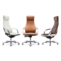 Chaise de bureau ergonomique pivotante en cuir, fauteuil de gestion pivotante, de bureau, de haute qualité, nouveau
