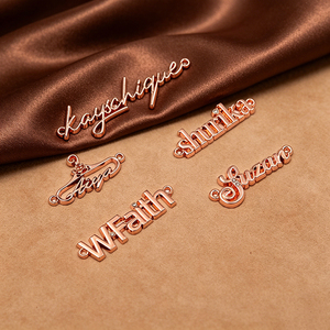 Custom Metal Garment Labels Rectangle Shape Gravure Printing Embossing Stitch Main Labels for Clothing - Product Image 4