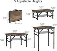 Table de pique-nique pliante moderne en aluminium légère et très vendue, 2 pieds, table de camping portable