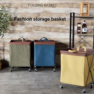 Custom Laundry Hamper <b>Basket</b> Sorter With Handle and Aluminum Frame, 3 Sections <b>Foldable</b> Portable Washing Laundry Storage Bag - Product Image 4