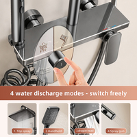 Mejor Vendido en Stock: Conjunto de Ducha Termostática con Teclado de Piano, 4 Modos, 4 Salidas, Rociador Suave, Cromado - El Favorito de Europa y América