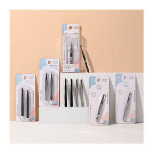 Venta de fábrica, muchos estilos, instrumentos de belleza de colores, pinzas para <span class=keywords><strong>cejas</strong></span>, logotipo personalizado, Clip de depilación de <span class=keywords><strong>cejas</strong></span> oblicuo plano - Product Image 1