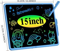 Tablette d'écriture 15 pouces, alimentée par USB/batterie, tableau d'écriture réutilisable pour enfants, jouet éducatif léger pour l'enseignement et la maison