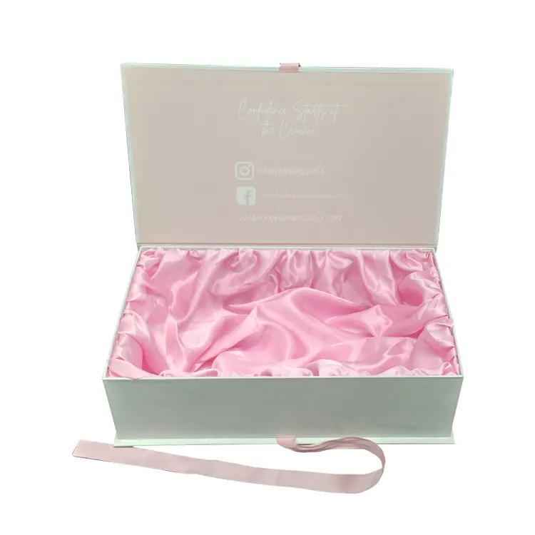 Scatole regalo magnetiche rosa in marmo con macchie di cartone di carta personalizzate per indumenti da notte che imballano scatole di abbigliamento con chiusura a nastro di lusso