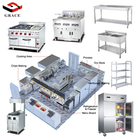 Cuisinière à gaz professionnelle robuste à 6 brûleurs avec four, en acier inoxydable, autoportante, équipement de cuisine pour restaurant
