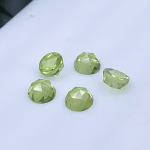 Peridot Round flat bottom rose cut 4.mm~6.0mm good quality natural semi gemstone wholesale price jewelry setting natural peridot