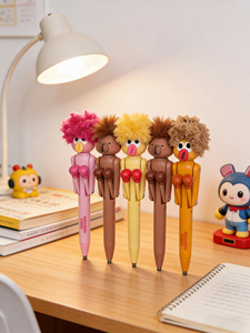 Bolígrafo de acción de boxeo Crazy Hair, divertido bolígrafo de punzonado, venta al por mayor, regalo adorable para niños y amantes de la papelería - Product Image 4