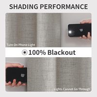 Juego de 2 Paneles de Cortinas Blackout Modernas 100% Lino para Dormitorio, con Aislamiento Térmico y Ojales, de Arpillera para Oscurecer la Habitación, para Sala de Estar