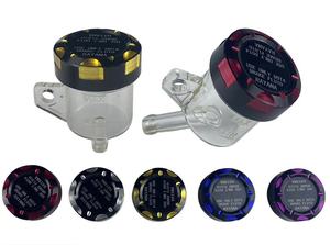 Piezas de Modificación para Motocicletas: Bomba de Freno de Empuje Directo RAYANA con Tapa de Aluminio Bicolor y Vaso de Aceite Transparente de Aleación de Aluminio CNC - Product Image 2