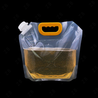 Sac à vin de vente chaude avec bec verseur et poignée pochettes/sacs en plastique transparent avec bec verseur pochettes transparentes pour emballage liquide