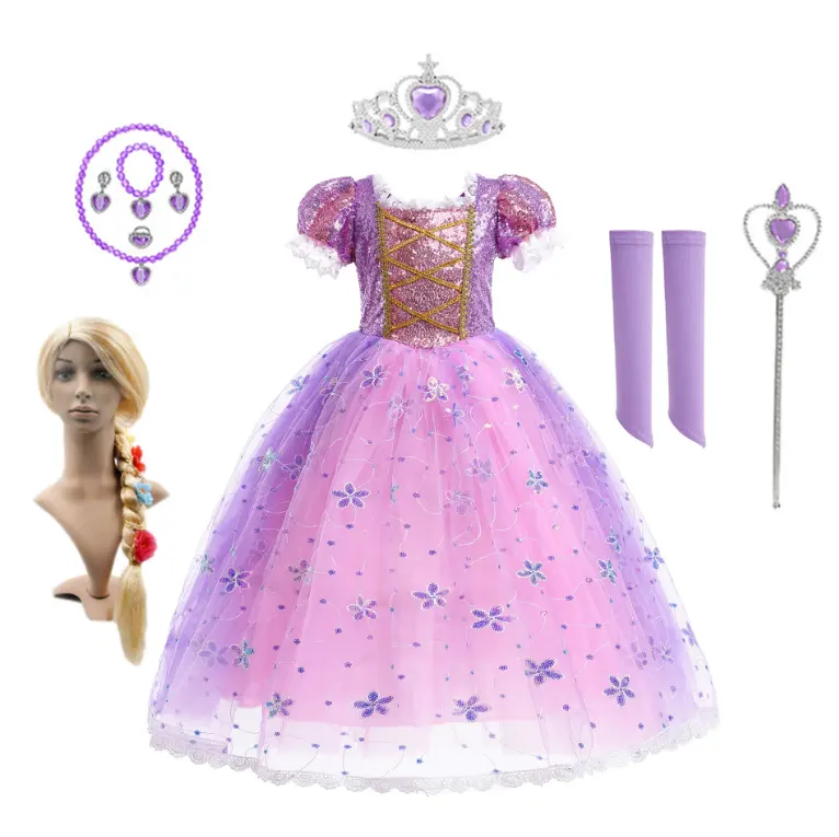 Tv & Movie Costumes Princess Dress Rapunzel Hot Children's Costumes Little Girl Princess Dress Girl Fancy Elsa Princess