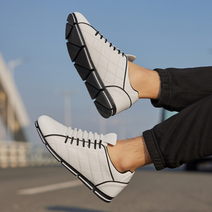 Chaussures de skate décontractées pour hommes, design bas, respirantes, doublure en tissu, tige en PU, semelle intérieure en EVA, semelle extérieure en caoutchouc, à lacets, pour toutes les saisons - Product Image 6
