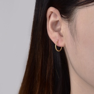 Nuovo commercio all'ingrosso Hip HOP piccolo piccolo orecchino a cerchio intrecciato orecchino cartilagine Huggie <span class=keywords><strong>Helix</strong></span> Tragus 925 Sterling Silver 6mm 7mm 8mm 12mm - Product Image 5