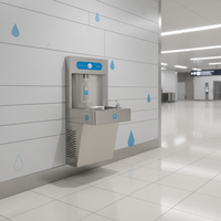 Distributeur d'eau froide mural en acier inoxydable électrique pour les terminaux aéroportuaires et les espaces publics - Utilisation à haute capacité