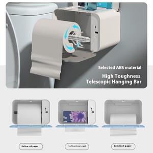 Distributeur Automatique de <span class=keywords><strong>Papier</strong></span> Intelligent à Capteur, Design Moderne 2025, Boîte à Mouchoirs Ménagère Auto-Adhésive Sans Perçage pour Salle de Bain et Toilettes - Product Image 4
