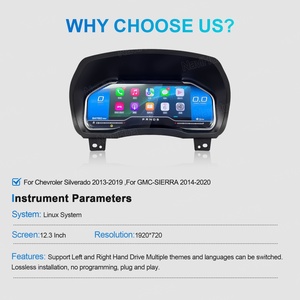 NaviHua - Panel de Instrumentos Digital para Automóvil de 12.3 Pulgadas, Velocímetro LCD para GMC Sierra Chevrolet Silverado 2013-2019 - Product Image 6