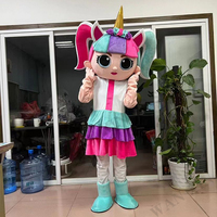 Licorne Lol personnage mascotte Lol fille poupée mascotte costume Cosplay fête rose adulte blanc licorne mascotte costume