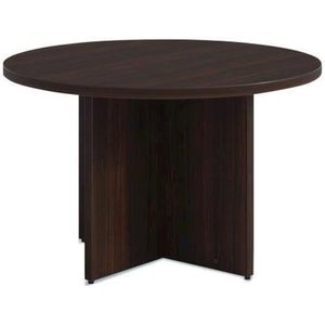 Table de conférence ronde Alera Seville en bois d'acajou moderne de 48 pouces de diamètre pour bureau ou hôtel - Product Image 3