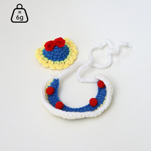New cross-border handmade knitted pet <b>collar</b>, puppy scarf, headband, pet supplies mini <b>collar</b> - Product Image 2
