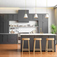 American Warehouse Moderne Prêt à Assembler Tourterelle Gris Shaker Design Moderne Armoire de cuisine Fournisseur