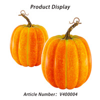 Adorno de Calabaza Artificial con Rayas Degradadas Amarillo-Naranja para Halloween, Camino de Mesa para Acción de Gracias, Decoración de Terror