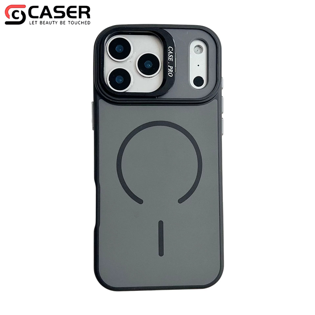 Ins Style Solid Color CAmera Holder Magnetic WIreless Charging Skin Feeling Hard PC Shockproof Phonecase for iphone 17 16 15